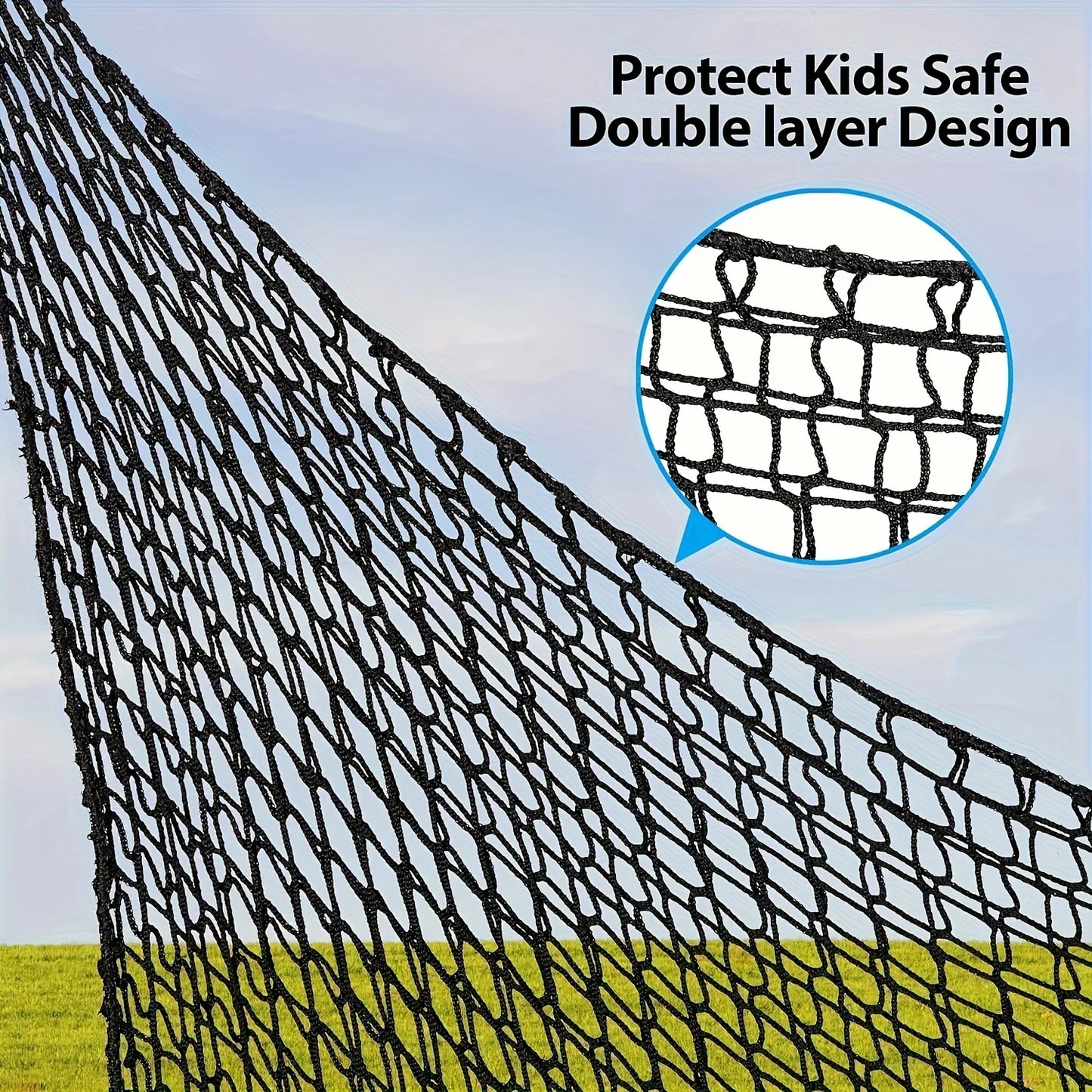 Safety Net, Climbing Cargo Net, Playground Safety Net, Back Yard net, Treehouse Accessories Outdoor Equipment Set Double Layers