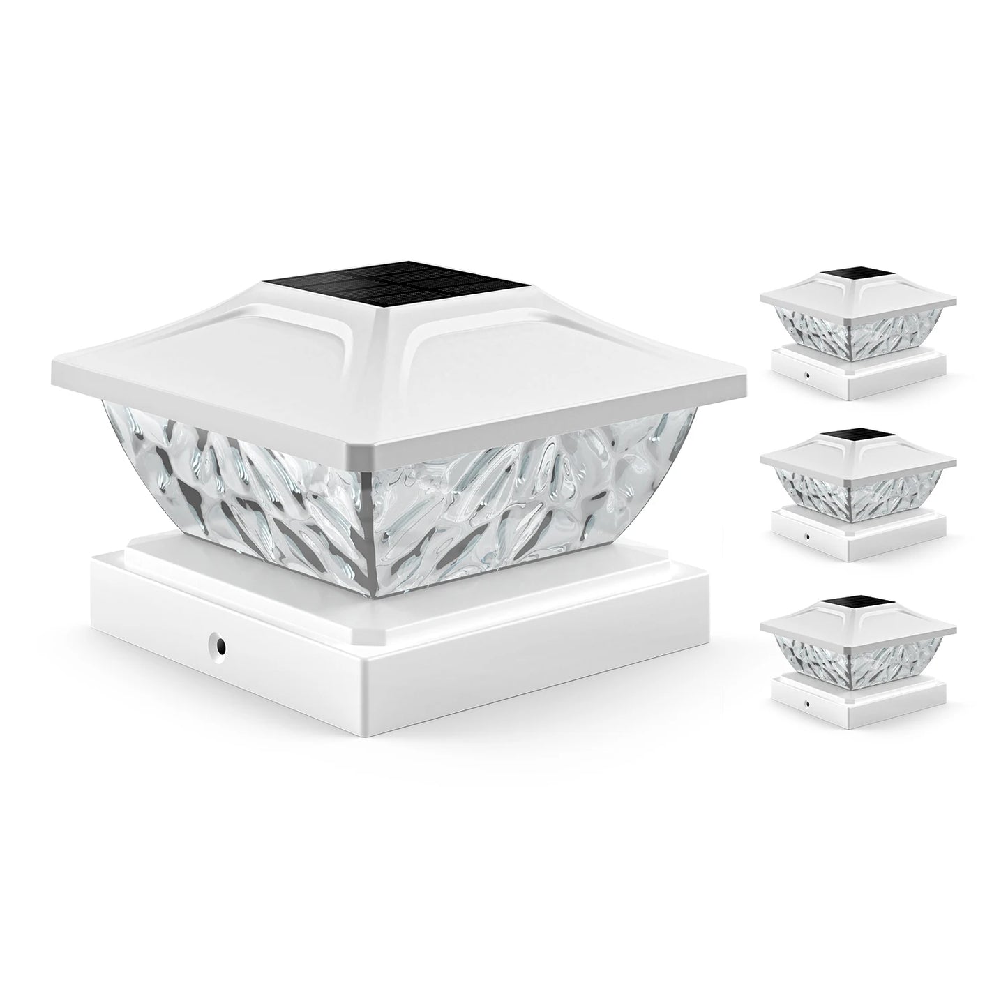 Solar Powered Post Lights Two Mode Bright White 4X4 Posts