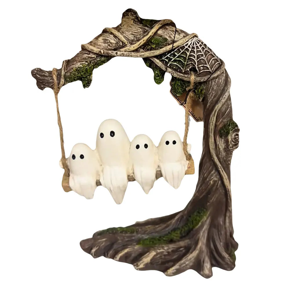 Halloween White Ghost Swing Decor Centerpiece For Tabletop