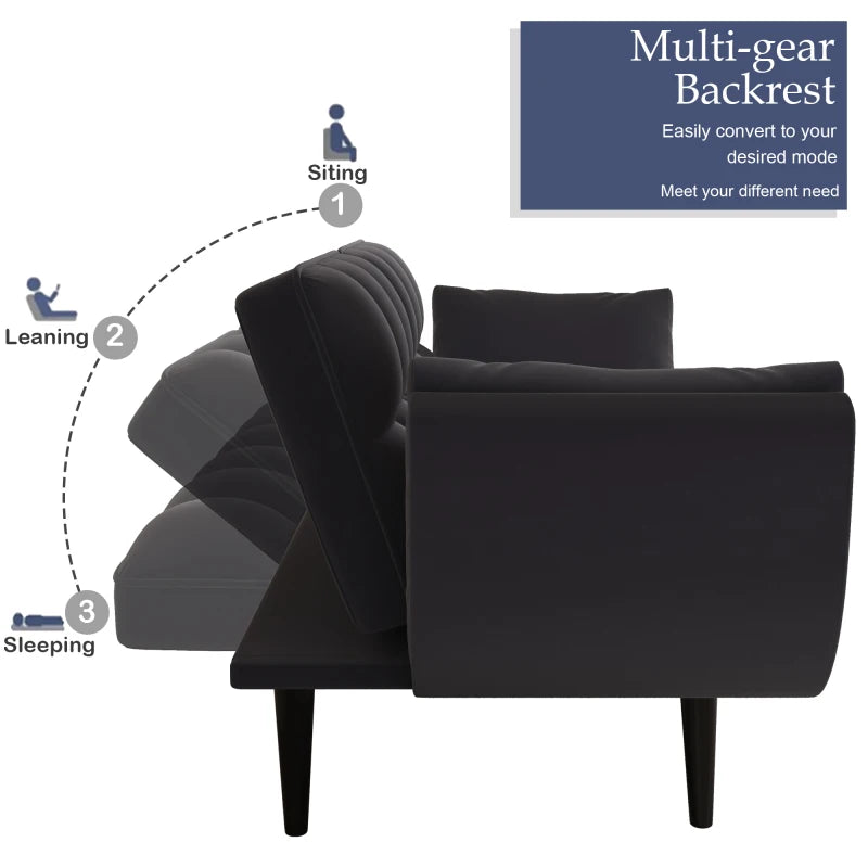 74 black sofa Soft two armrests throw pillow pillow comfortable fit apartment bedroom small space