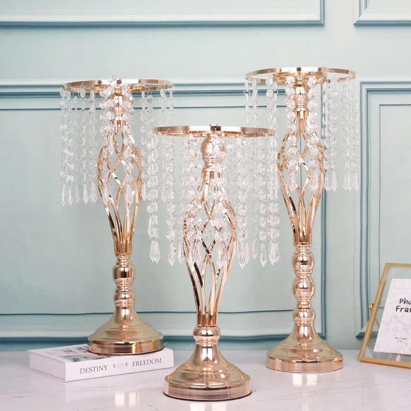 Gold Metal Flower Vase Centerpiece For Wedding Venue Decor