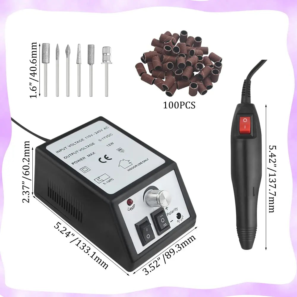 Electric Nail Drill Machine Nail Sander Gel Cuticle Remove Professional Manicure Drill Machine Set Nail Lathe File Polish Tool