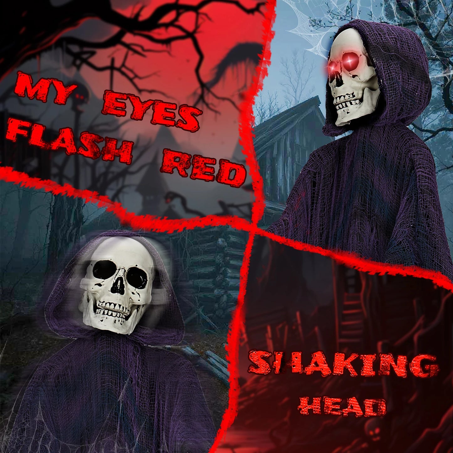 Six Foot Grim Reaper Animatronics Halloween Outdoor Decor