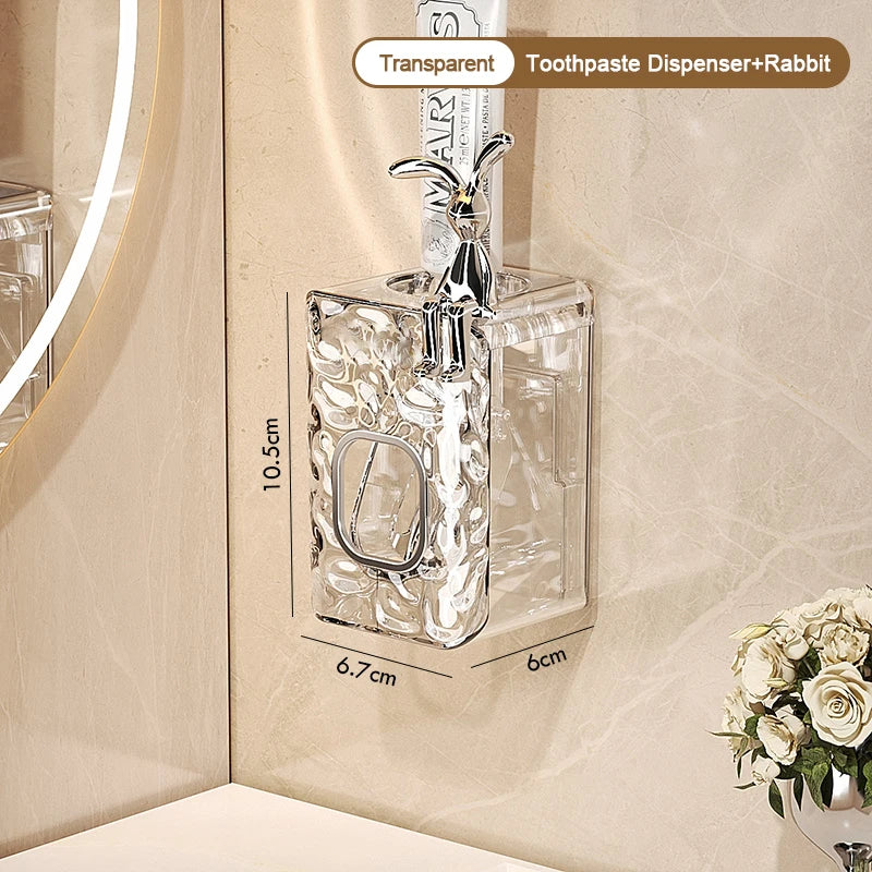 Glacier Pattern Wall Mounted Suction Cup Toothbrush Holder