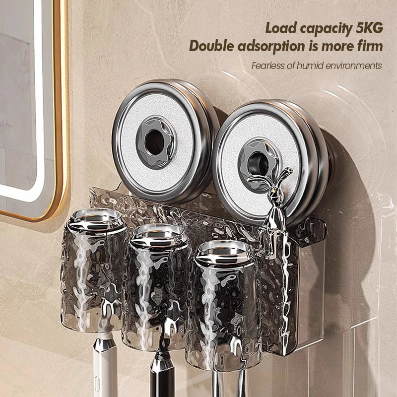 Glacier Pattern Wall Mounted Suction Cup Toothbrush Holder