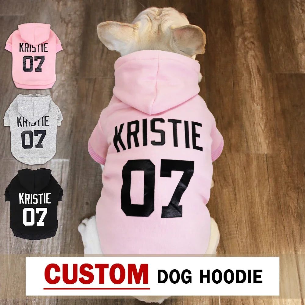 Custom Dog Hoodies Personalized Pet Name Clothing For Sizes