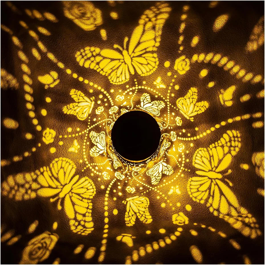 Butterfly Solar Lanterns Outdoor Waterproof Hanging Lights LED Metal Decorative Garden Yard Patio Lawn Pathway Landscape