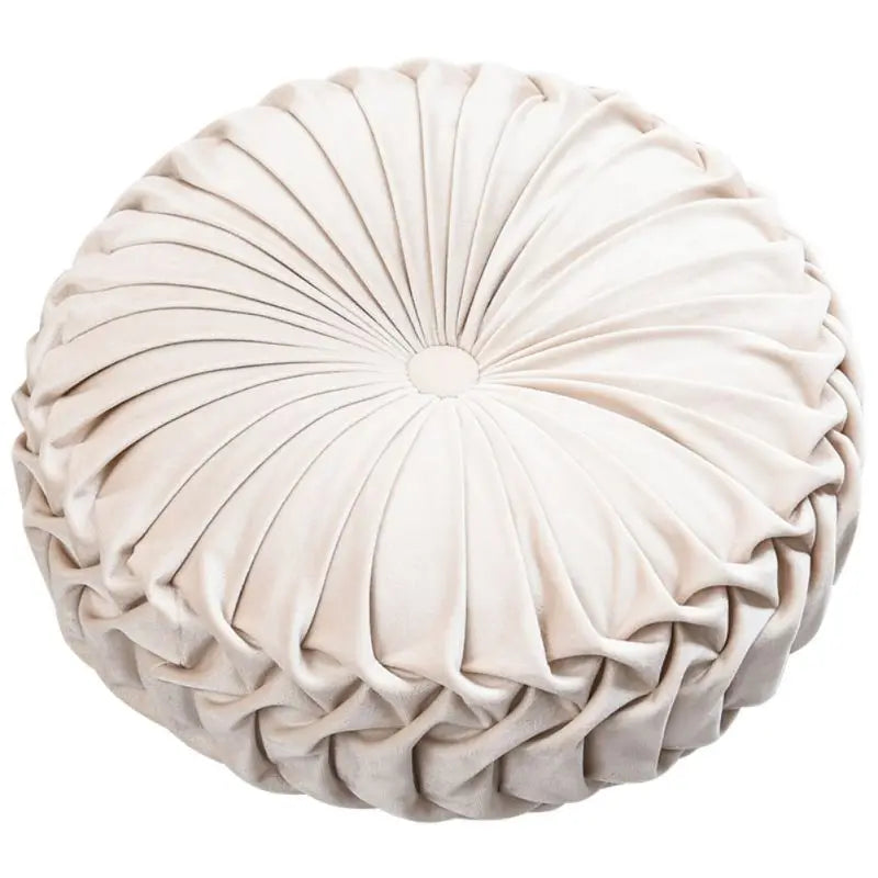 38cm Round Pleated Throw Pillow Soft Velvet Cushion Floor Pillows for Living Room Chair Couch Sofa Decorative Pillows For Bed