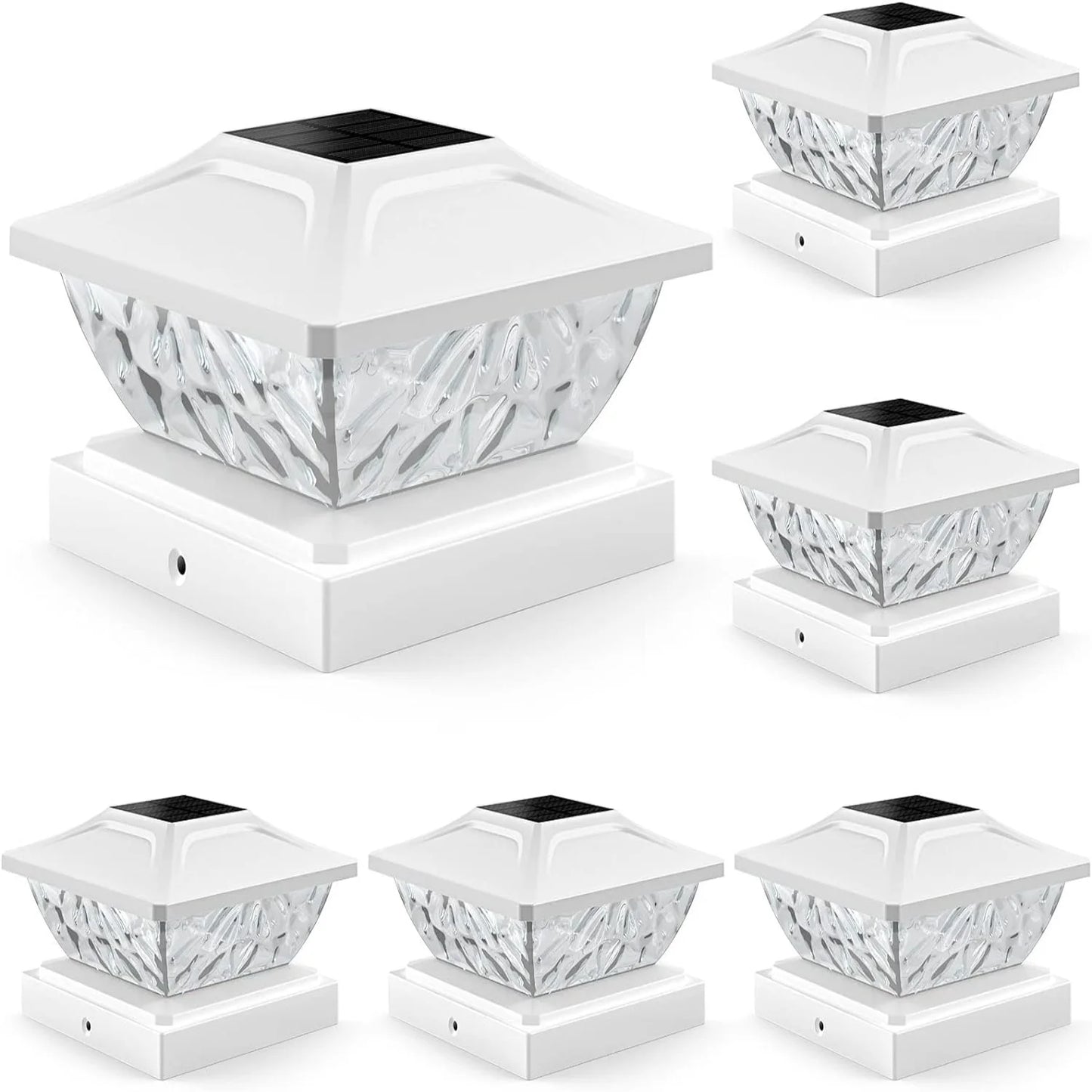 Solar Powered Post Lights Two Mode Bright White 4X4 Posts