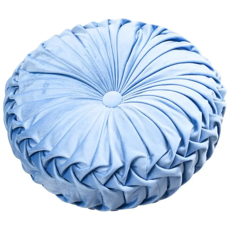 38cm Round Pleated Throw Pillow Soft Velvet Cushion Floor Pillows for Living Room Chair Couch Sofa Decorative Pillows For Bed
