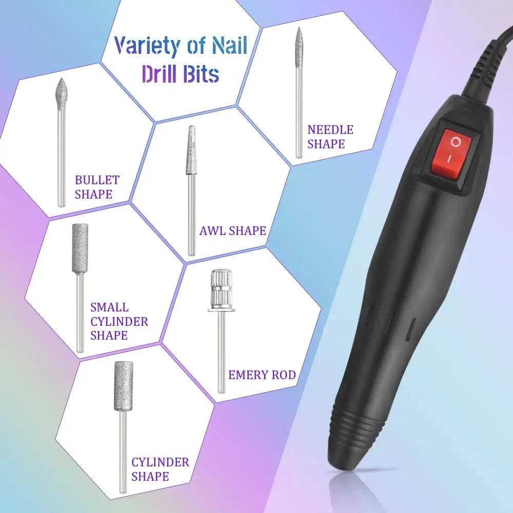 Electric Nail Drill Machine Nail Sander Gel Cuticle Remove Professional Manicure Drill Machine Set Nail Lathe File Polish Tool
