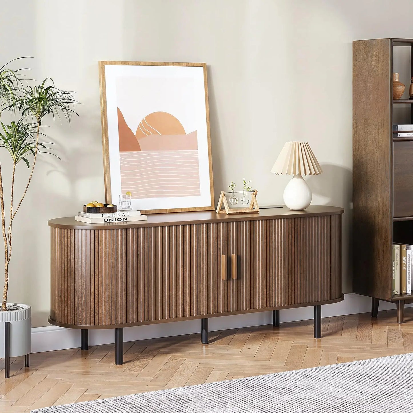 TV Stand With Power Outlet 60 To 70 Inch TVs With Doors