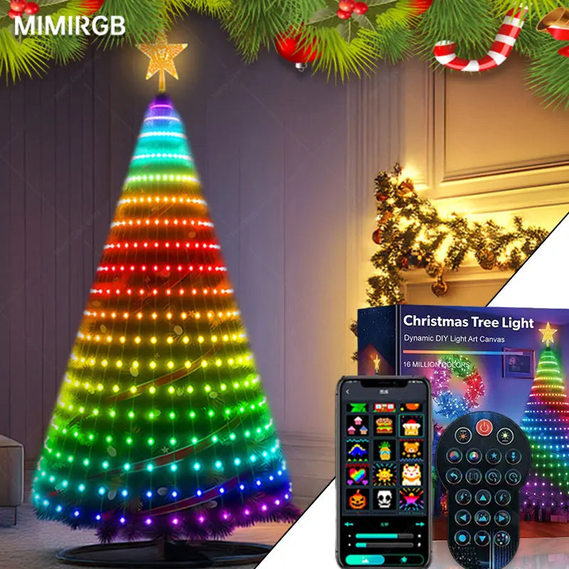 1.8 To 2.1M Smart RGB Fairy String Lights BT App Control For Christmas Tree