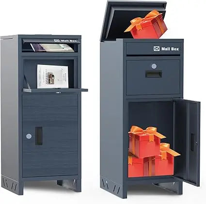 Package Delivery Box for Outside with Lock 37.8 Inch High 15.8 Inch Long 15.8 Inch Wide Anti-Theft Design Rustproof and Rainproof Parcel Drop Box