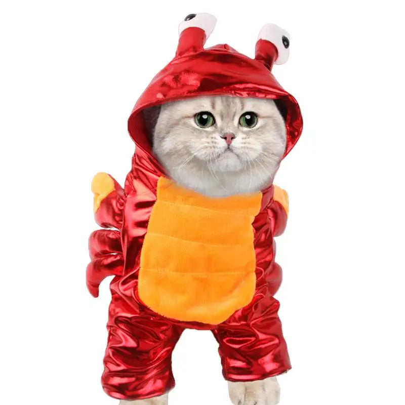 Crab Themed Dog Costume Red Hoodie For Halloween Party
