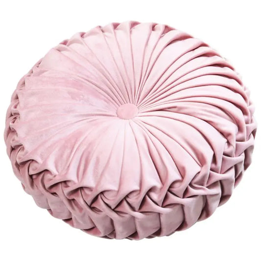 38cm Round Pleated Throw Pillow Soft Velvet Cushion Floor Pillows for Living Room Chair Couch Sofa Decorative Pillows For Bed
