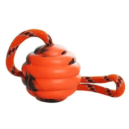 Rubber Interactive Training Toy for Dogs Pet Reward Fetch Play Ball with Rope