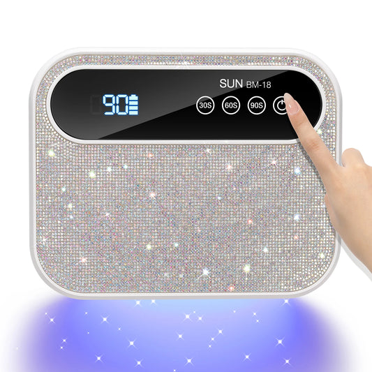 Rechargeable 168W Nail Dryer Lamp With Rhinestones Wireless 42LEDS Gel Polish Drying Machine Manicure Cordless UV LED Nail Lamp