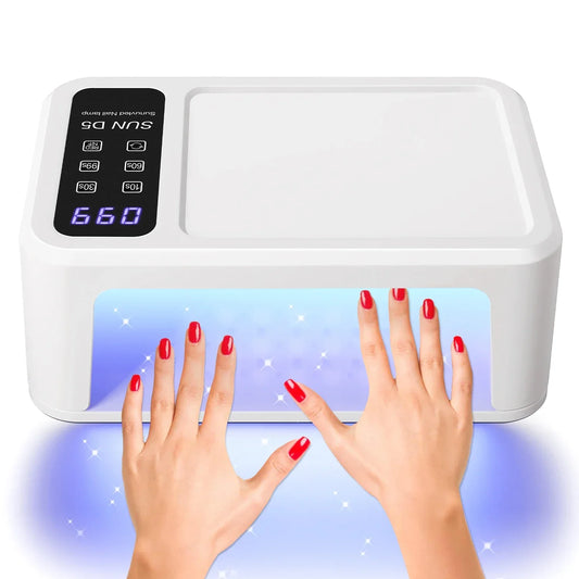 140 Beads Professional UV LED Nail Lamp For Nails 480W Fast Curing Gel Polish Lamp With LCD Display Screen Smart Sensor