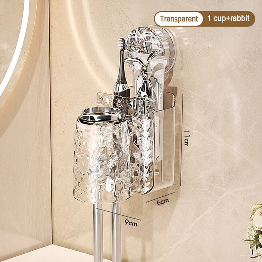 Glacier Pattern Wall Mounted Suction Cup Toothbrush Holder