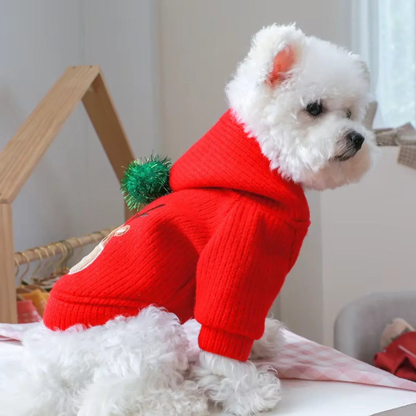 Winter Christmas Pet Skirt Dress For Small Dogs Warm Coat Outfit