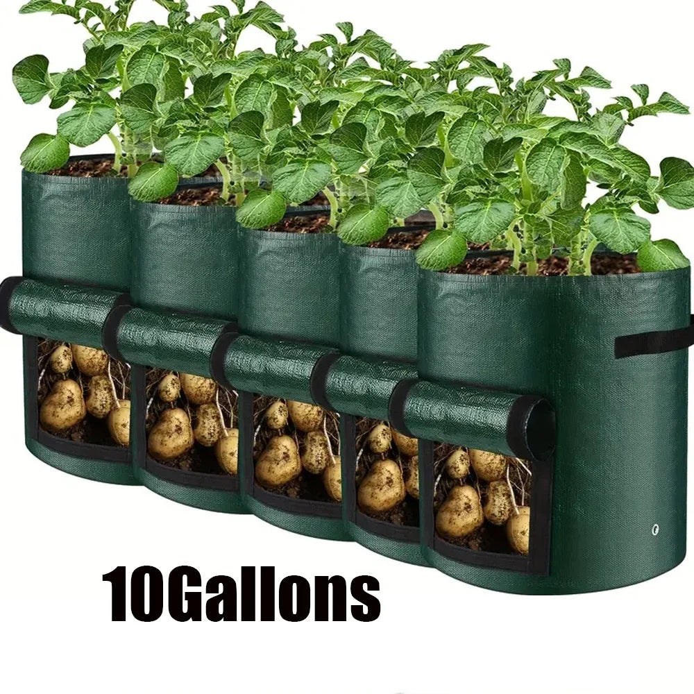 5 Pack Garden Grow Bags for Vegetables Pot Planter PE Cloth