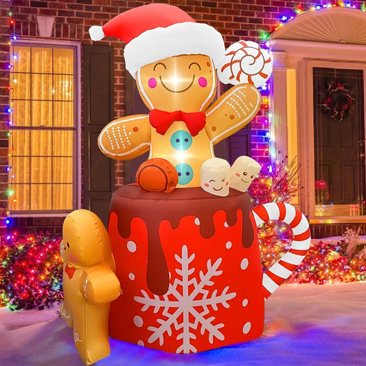 6 Foot Christmas Inflatable Gingerbread Man Yard Decoration Garden Lawn Outdoor