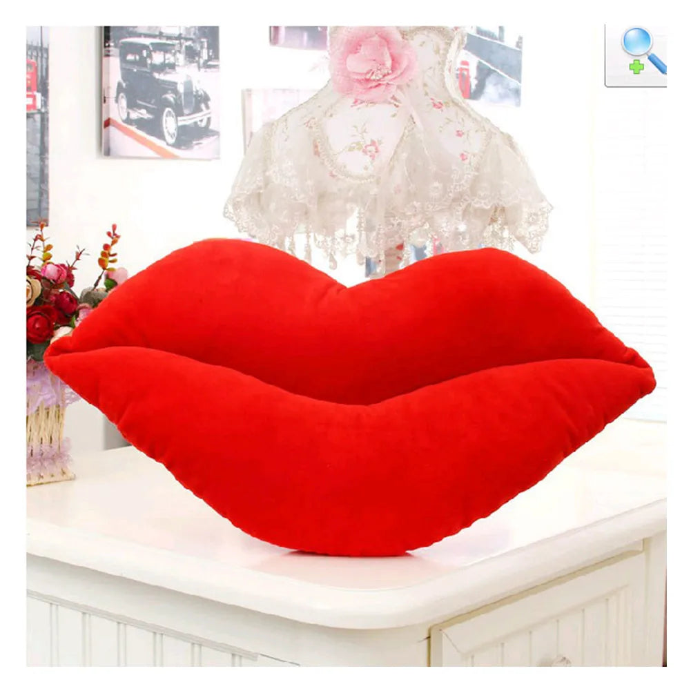 Soft Plush Lip Shaped Throw Pillow Cushion Pink Lips 30cm For Girlfriend Lover Bedroom Decor