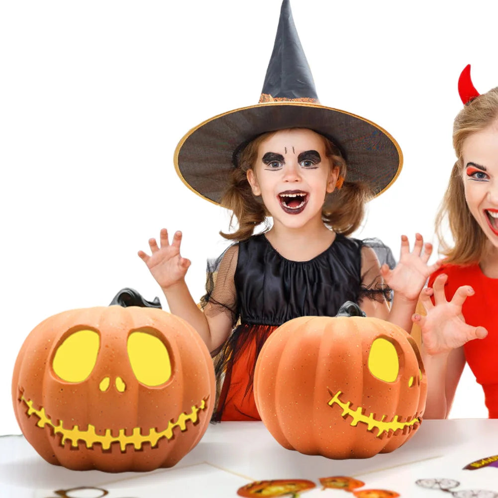 Halloween Pumpkin LED Lantern With Flashing Ghost Lights