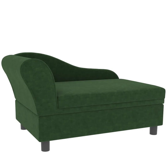 PawHut Pet Sofa Bed Couch with Storage Pet Sofa for Cats and Small Dogs Green