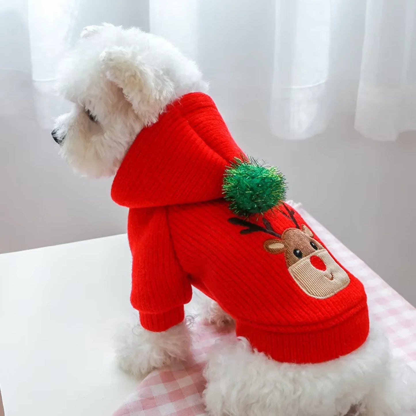 Winter Christmas Pet Skirt Dress For Small Dogs Warm Coat Outfit
