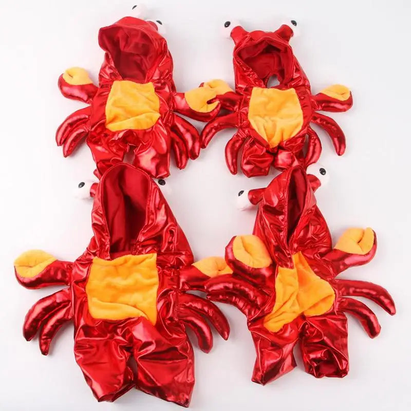 Crab Themed Dog Costume Red Hoodie For Halloween Party