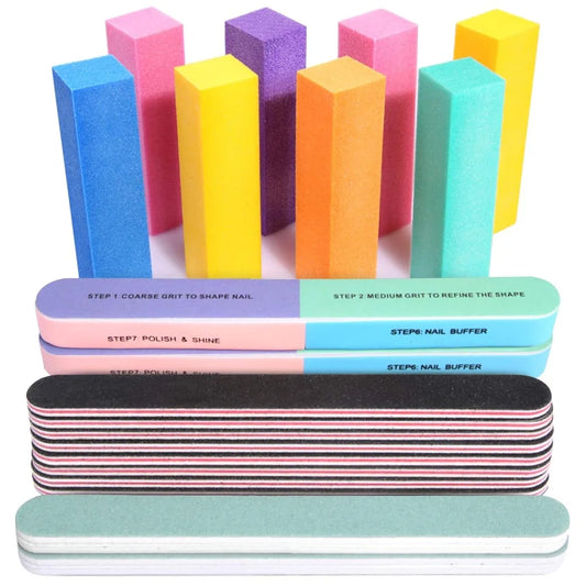 Nail File and Buffer Set 8 Colorful Blocks 100 180 Grit