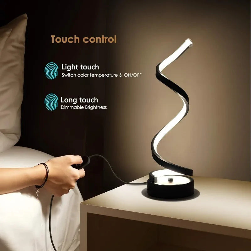 Spiral LED Table Lamp Dimmable Adjustable Arm Soft Light
