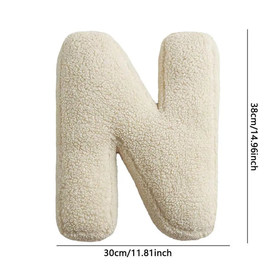 Soft Initial Throw Cushion Plush English Alphabet Cushion Decorative English Letters Pillow A to Z Initial Letter Pillow
