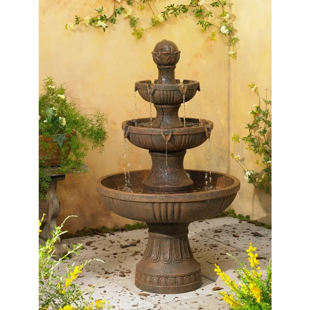 Ravenna Outdoor Floor Bubbler Fountain 3 Tier Cascades