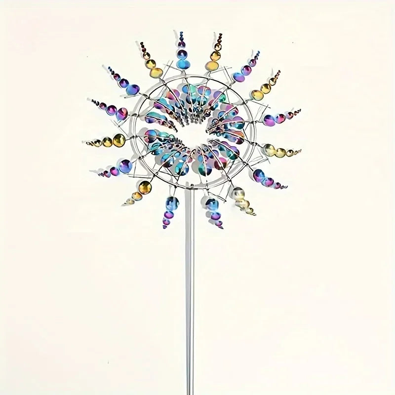 Creative Courtyard Garden Lawn Decoration Unique Wind Collector Magical Kinetic Energy Metal Windmill Rotator