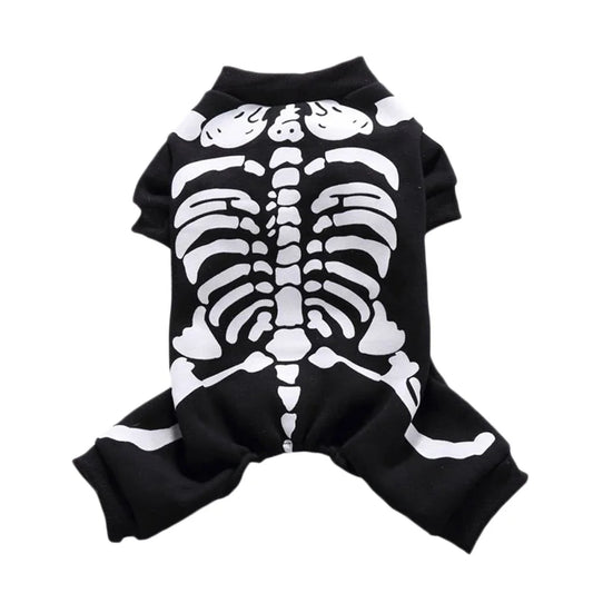 Skeleton Dog Costume Halloween Pet Clothes for Puppies Cats