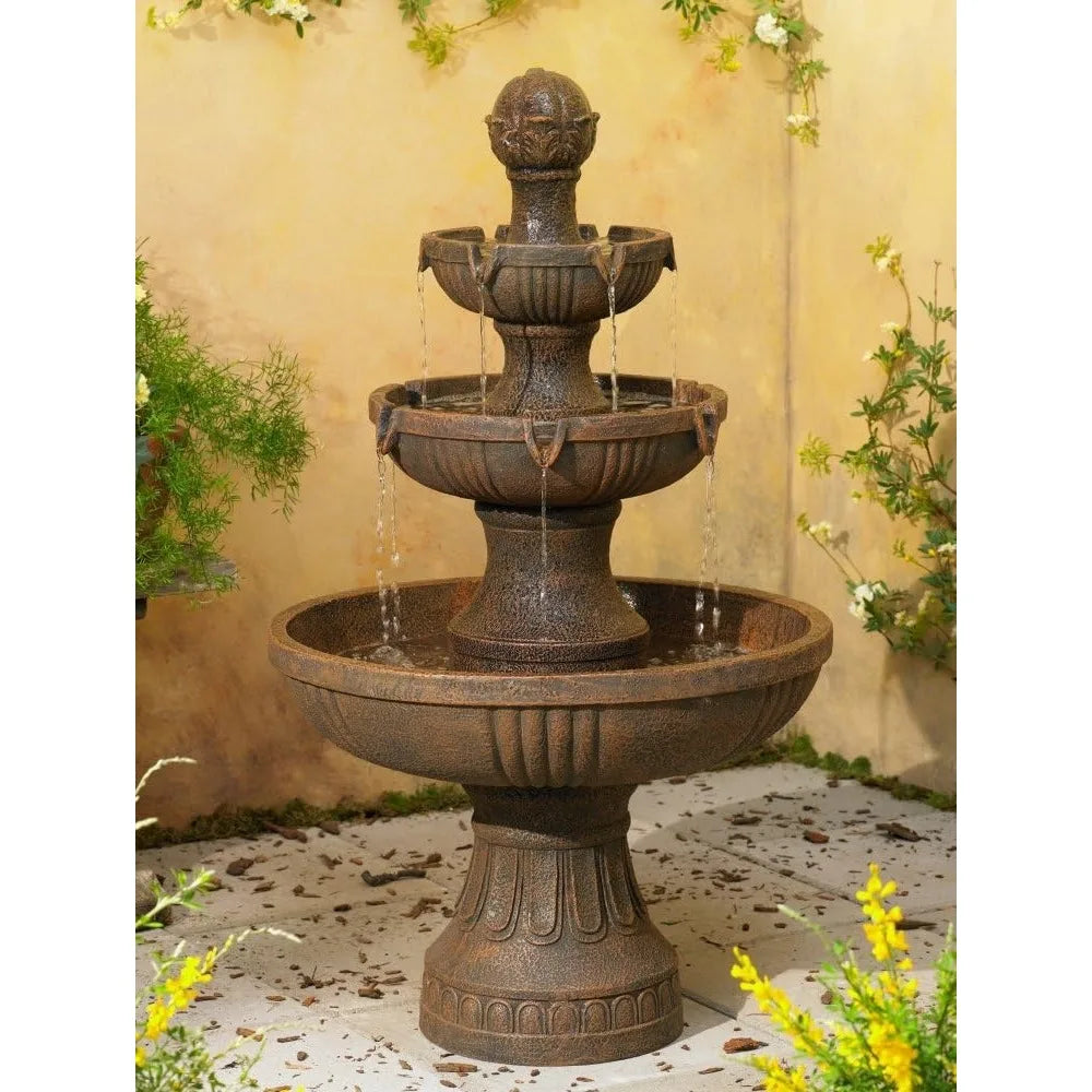 Ravenna Outdoor Floor Bubbler Fountain 3 Tier Cascades