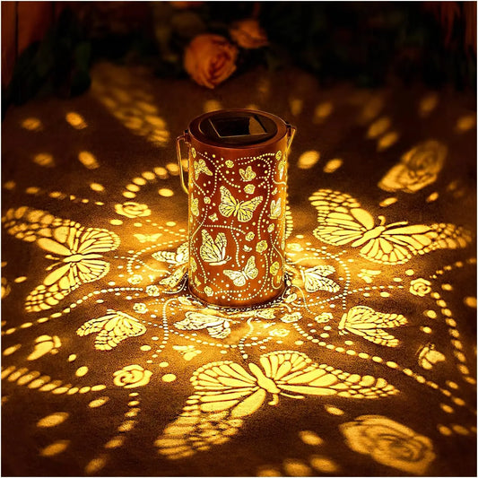 Butterfly Solar Lanterns Outdoor Waterproof Hanging Lights LED Metal Decorative Garden Yard Patio Lawn Pathway Landscape