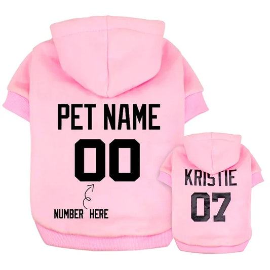 Custom Dog Hoodies Personalized Pet Name Clothing For Sizes