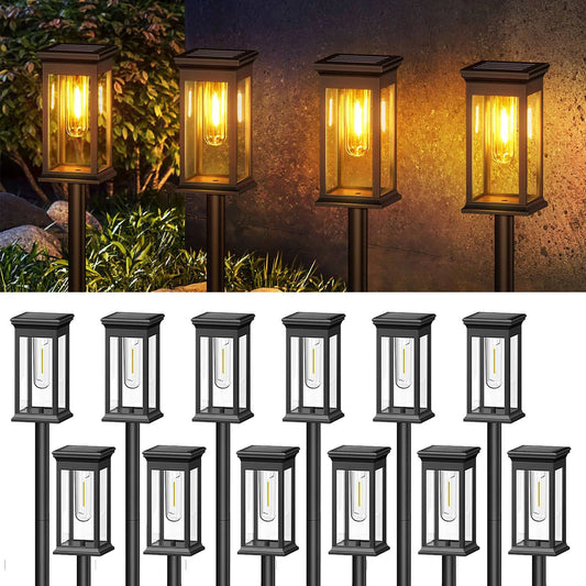 Upgraded Solar Lights 2 6 12 Pack Warm White 2700K Walkway