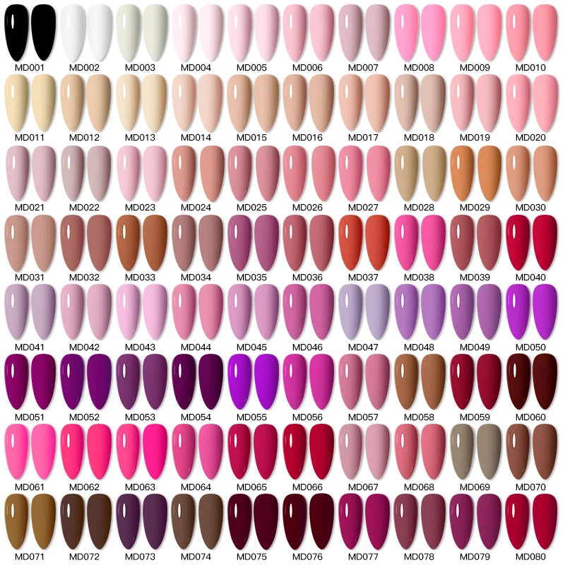 6Pc Gel Nail Polish Set Nude Pink Red Glitter Soak Vernis
