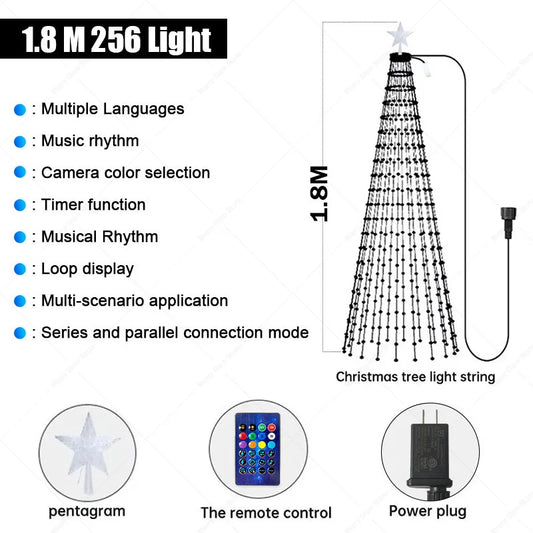 1.8 To 2.1M Smart RGB Fairy String Lights BT App Control For Christmas Tree