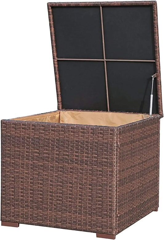 Outdoor Patio Storage Box Waterproof Wicker Storage Bin Deck Box for Cushions Garden Tools 88 Gallon