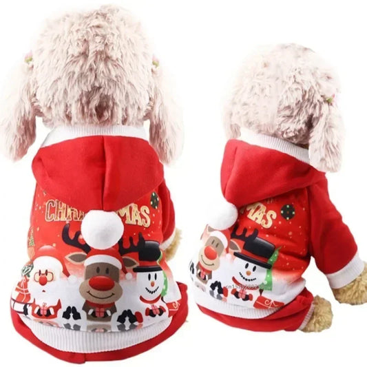 Christmas Dog Costume Red Hoodie With Antlers For Small Breeds Chihuahua