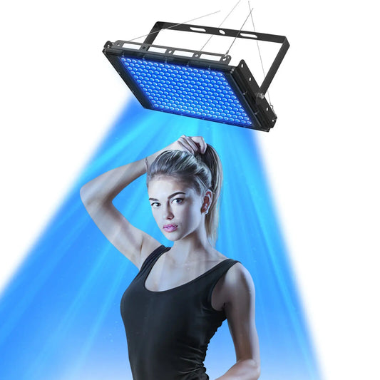45W Tanning Lamp for Face Body 144 LEDs USB Wavelength 460nm Blue Light Black Light Home Sunbathing Skin Tanning Skin Care