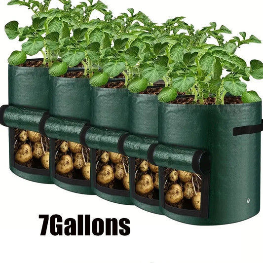 5 Pack Garden Grow Bags for Vegetables Pot Planter PE Cloth