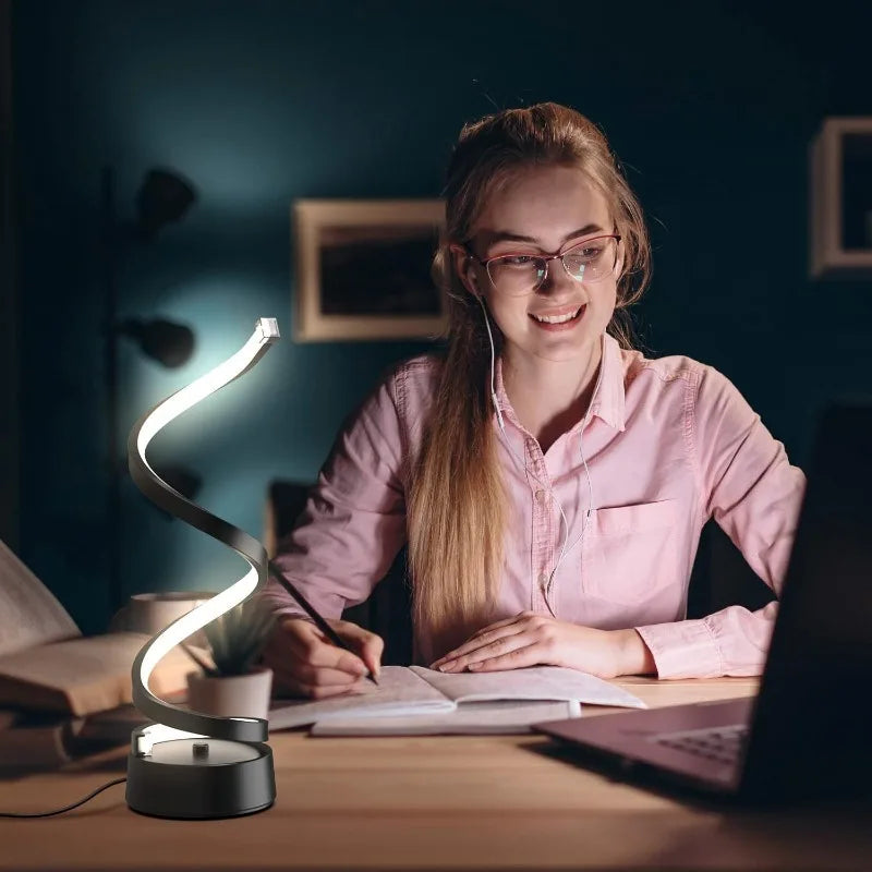 Spiral LED Table Lamp Dimmable Adjustable Arm Soft Light