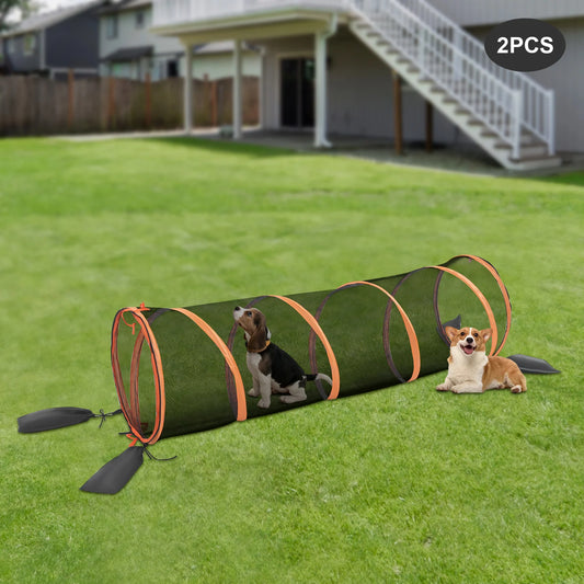 2pcs Foldable Cat Play Tunnel Pet Mesh Channel for Cats and Small Dogs